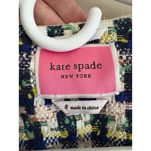 Kate Spade New York Women's Pop Tweed Topper Blazer in Juniper Size 8 - Picture 7 of 15
